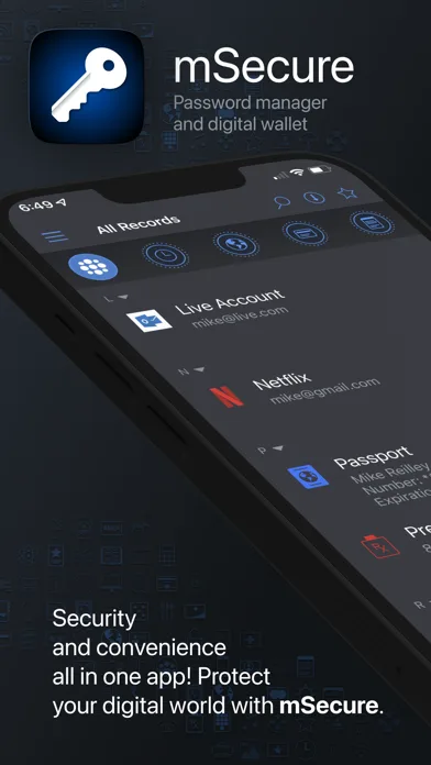 mSecure - Password Manager screenshot 1