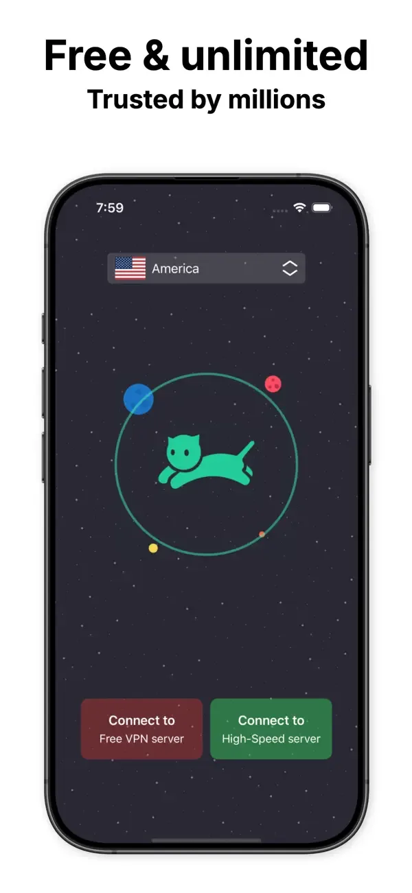 VPN cat быстрый безопасный ВПН screenshot 1