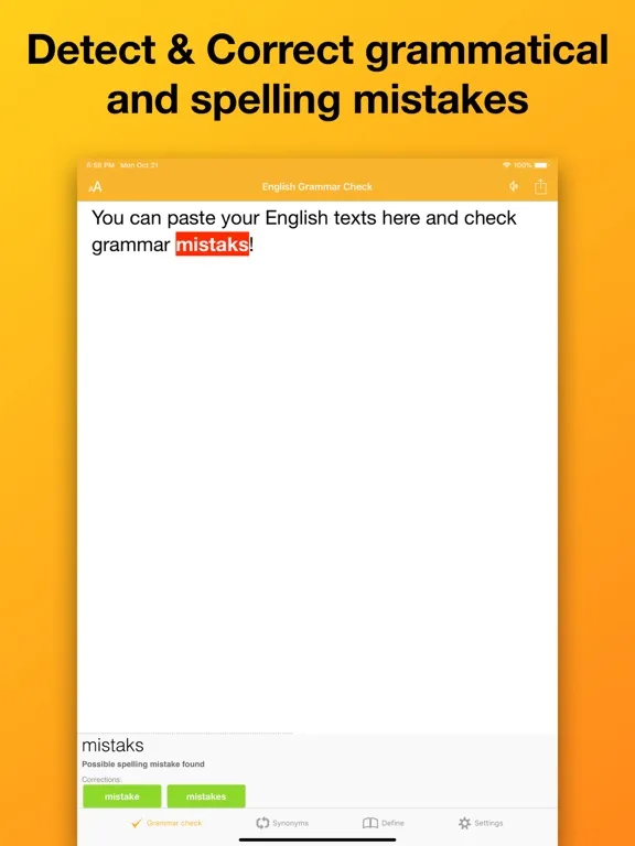 Proofreading English spelling screenshot 2