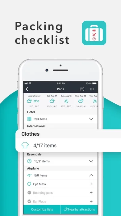 Packr Чеклист для чемодан screenshot 1