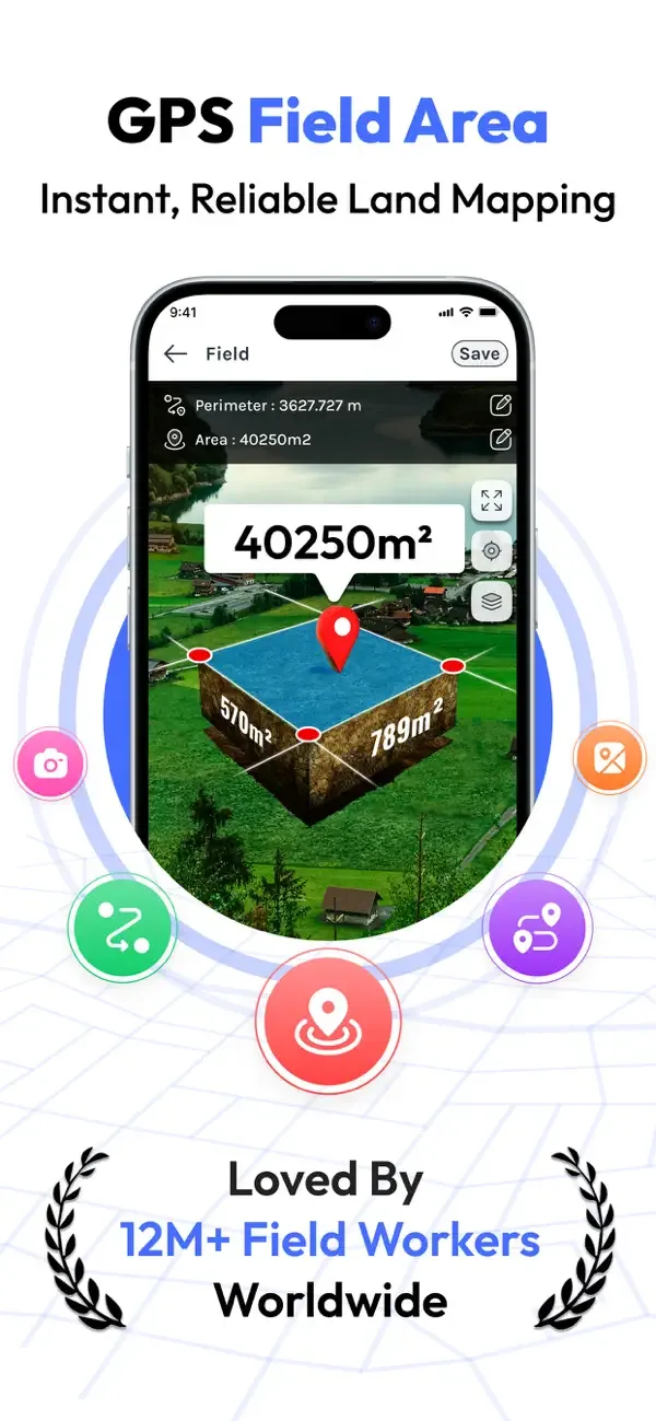 GPS Field Area Map: FieldCalc screenshot 1