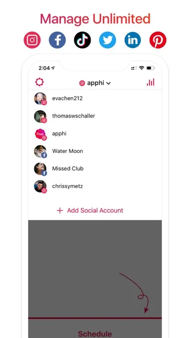 Apphi: Расписание, Автопостинг screenshot 4