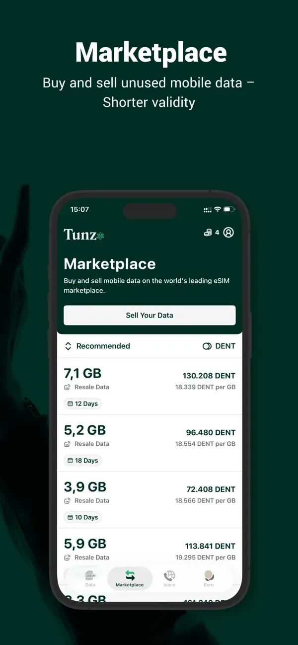 Tunz: eSIM de Viaje y Roaming screenshot 3
