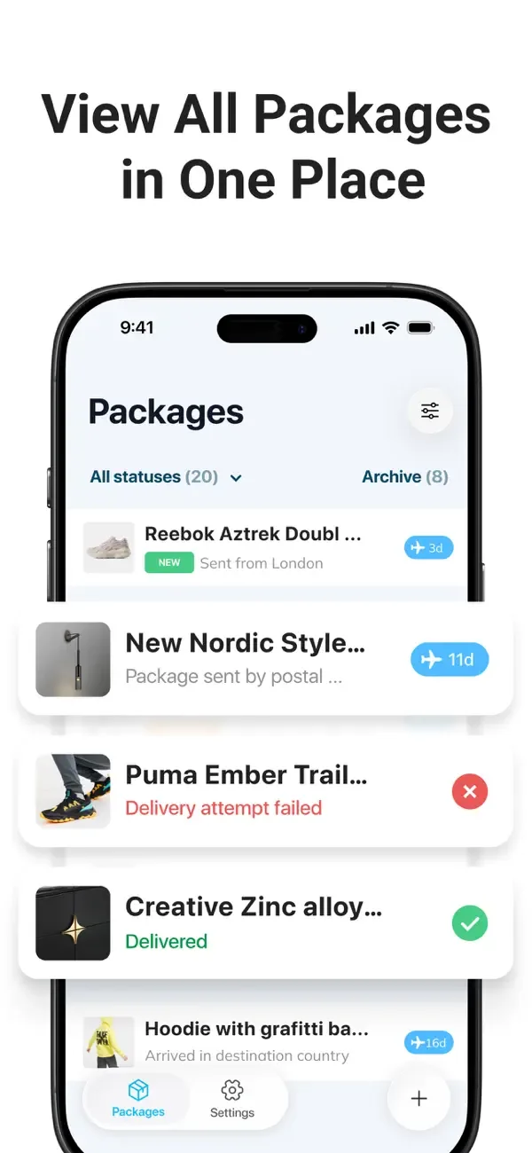 Rastreo de paquetes - pkge app screenshot 2