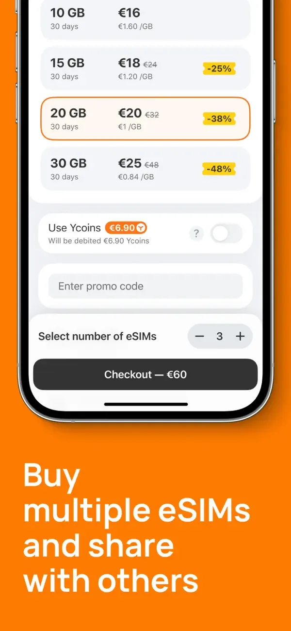 Yesim: eSIM para viajes screenshot 4