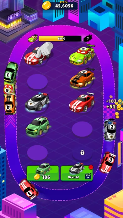 Merge Neon Cars - Idle Clicker screenshot 2