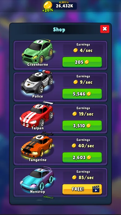 Merge Neon Cars - Idle Clicker screenshot 4