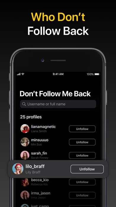 Unfollowers Analyzer, Cleaner screenshot 2