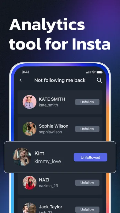 Unfollow on Instagram, Tracker screenshot 4