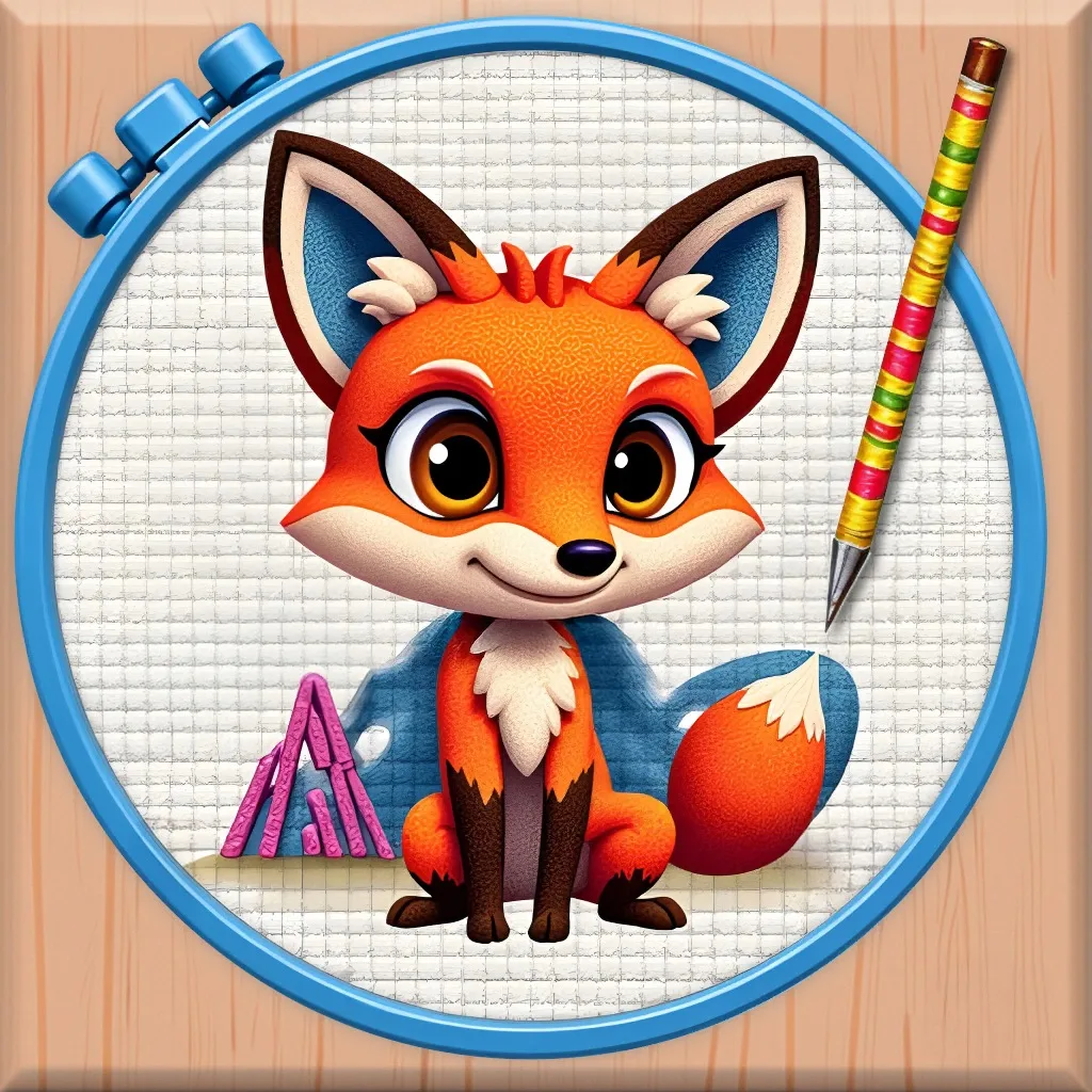 Cross Stitch Coloring Art