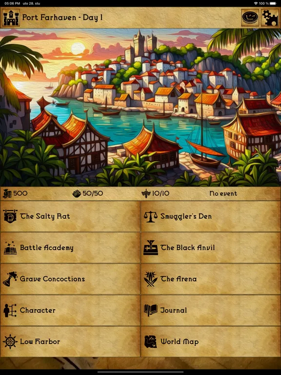 Grim Tides - RPG clásico retro screenshot 1