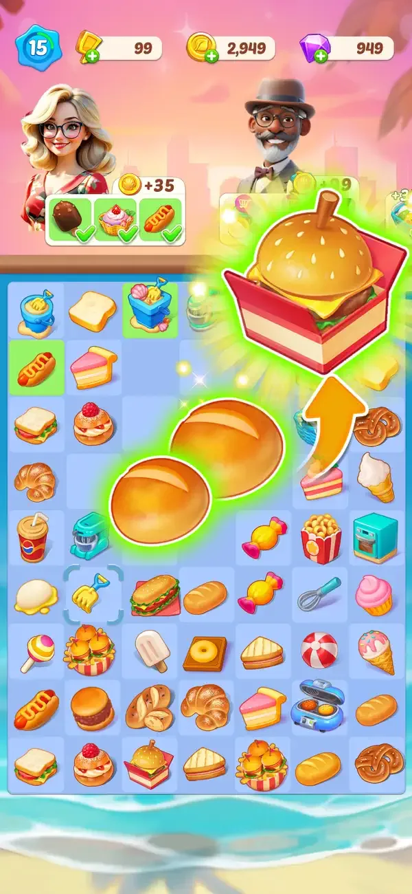 Happy Merge Cafe screenshot 2