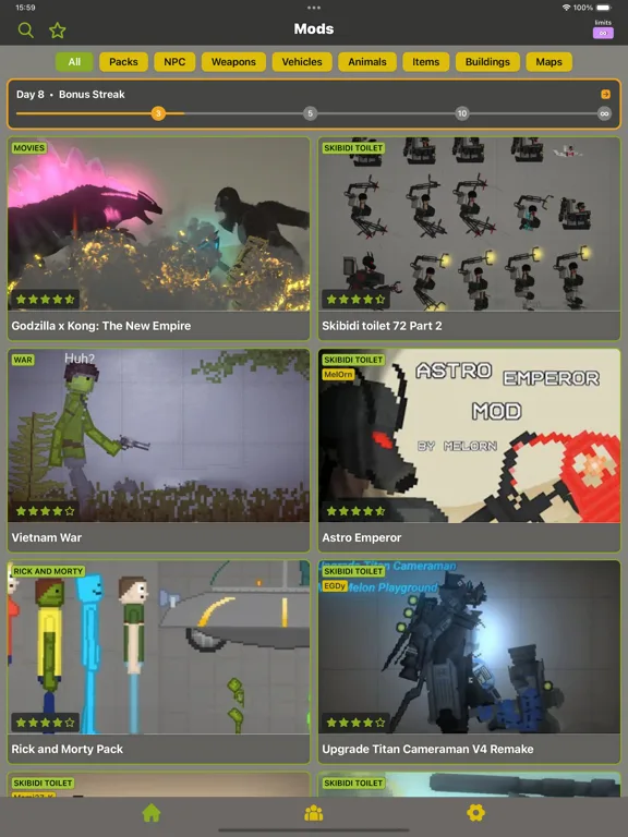 Ragdoll Mods: Оружие и Скины screenshot 3