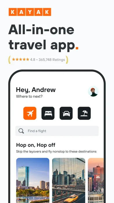 KAYAK: Квитки, Готелі, Авто screenshot 1