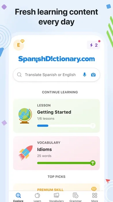 SpanishDictionary.com Learning screenshot 2