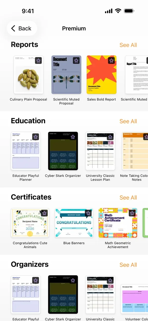 Pages: crea documentos screenshot 2