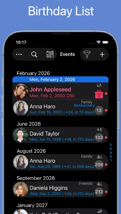 BirthdaysPro screenshot 1