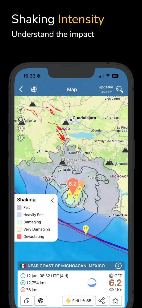 Землетрясение+ Карта, Инфо screenshot 3