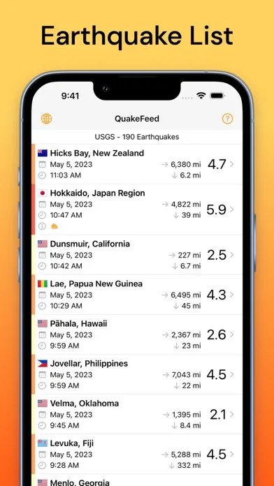 Earthquake Alerts by QuakeFeed screenshot 2