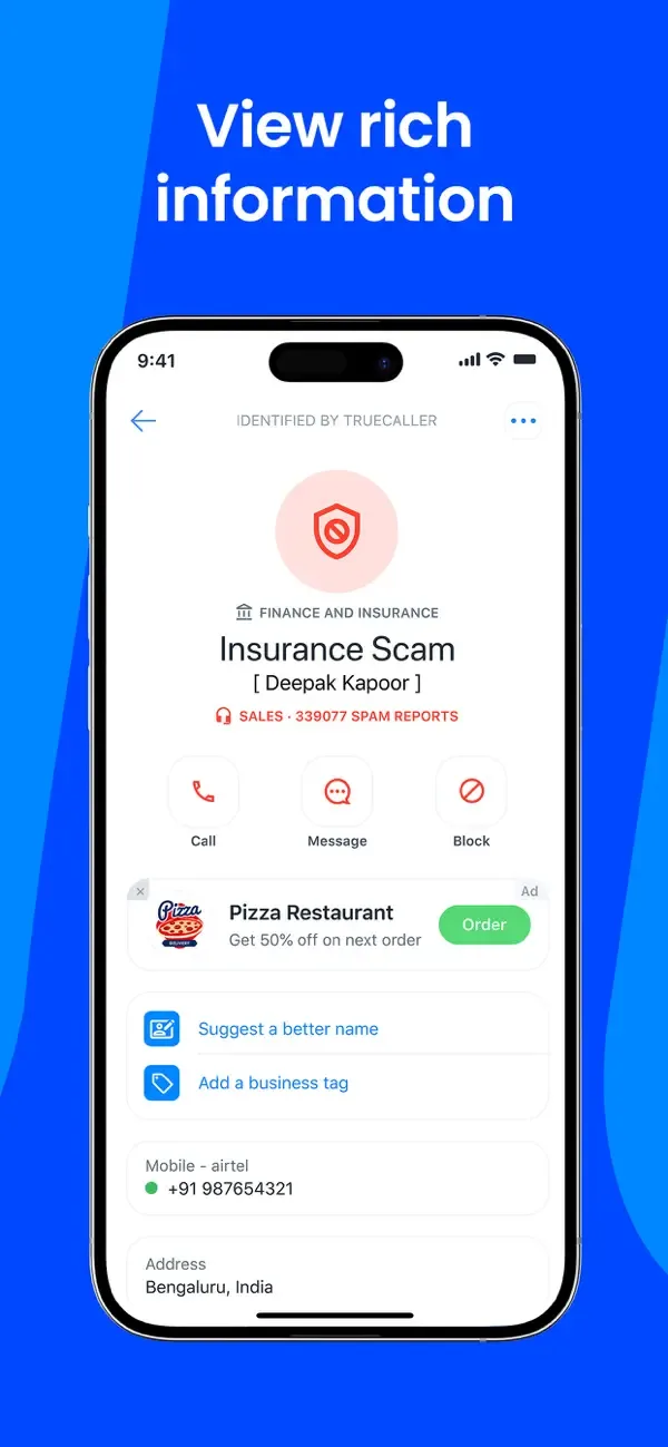 Truecaller: блокировка спама screenshot 5