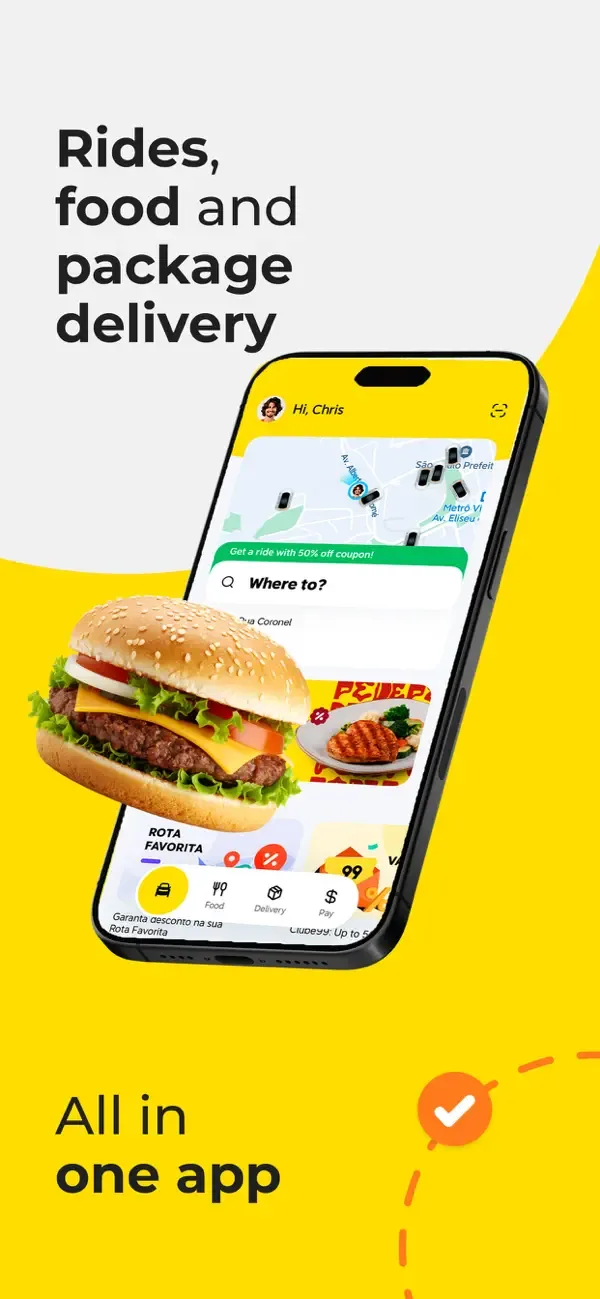 99: Corridas, Food, Pay screenshot 1