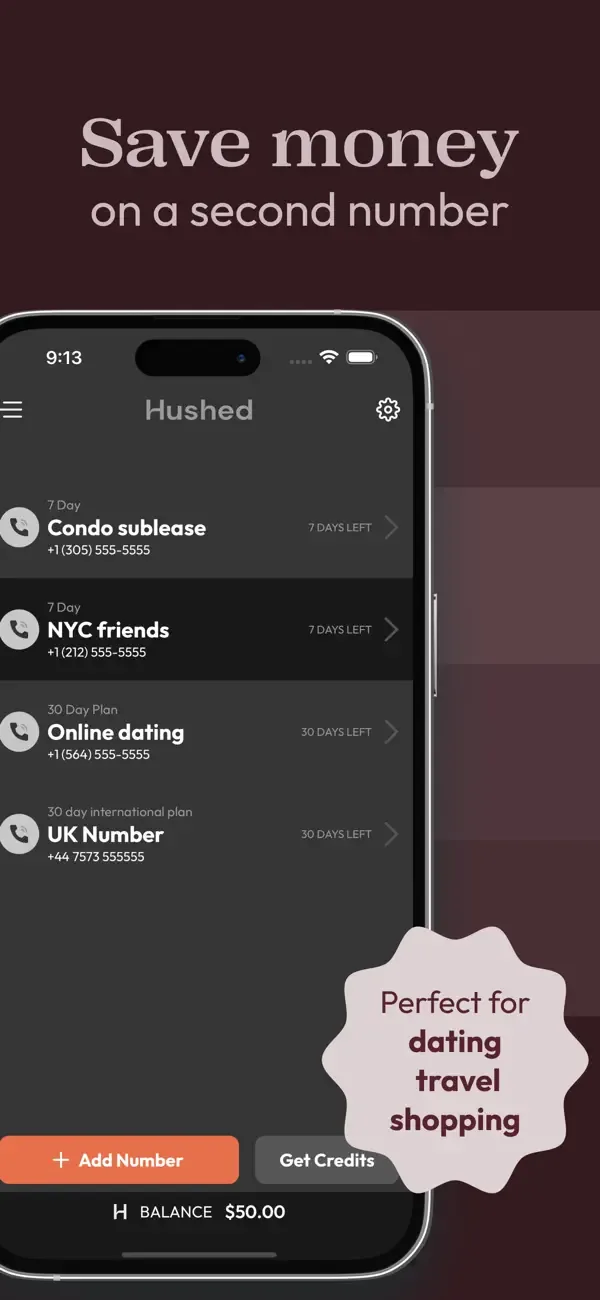 Hushed - 2nd Phone Number Line screenshot 4