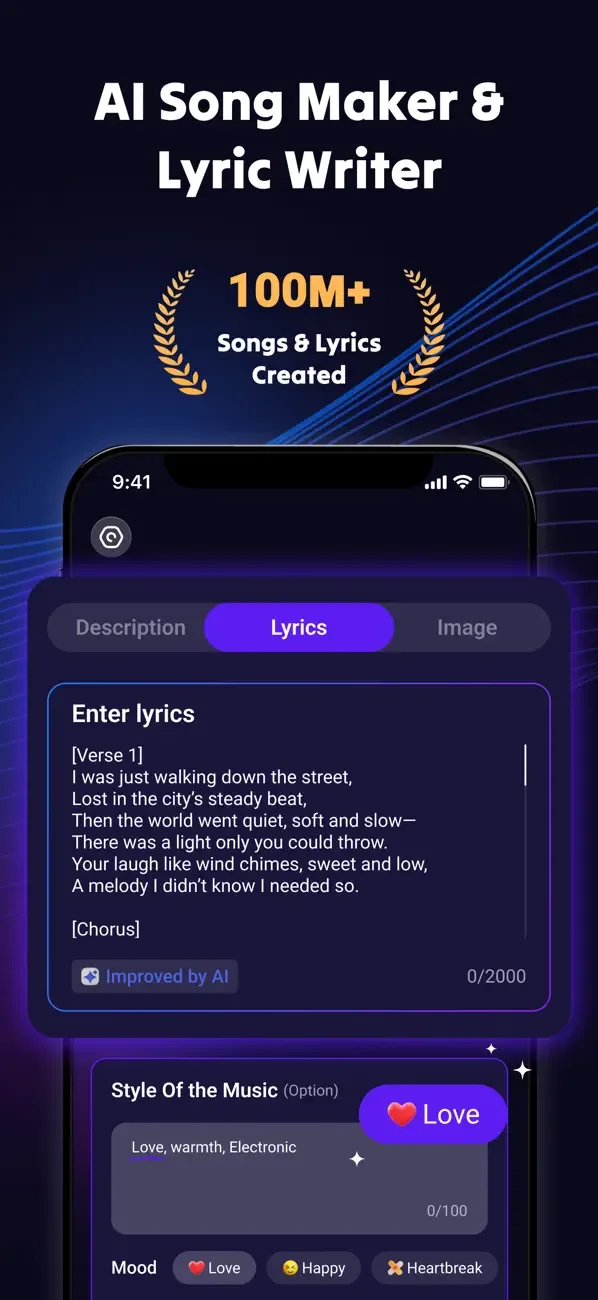 Rythmix: ИИ‑генератор песен screenshot 1