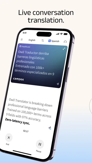 Owll ：traductor simultáneo screenshot 2