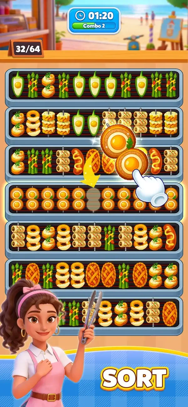 Grill Sorting: Food Challenge screenshot 1