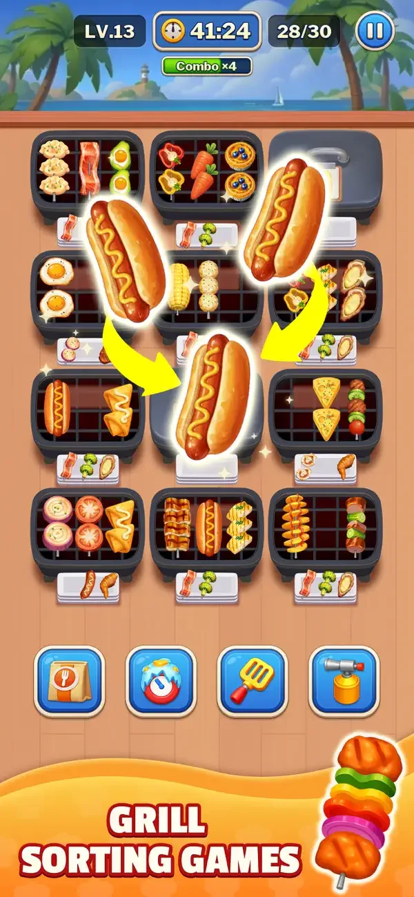 Grill Match - Ordenar Comida screenshot 1