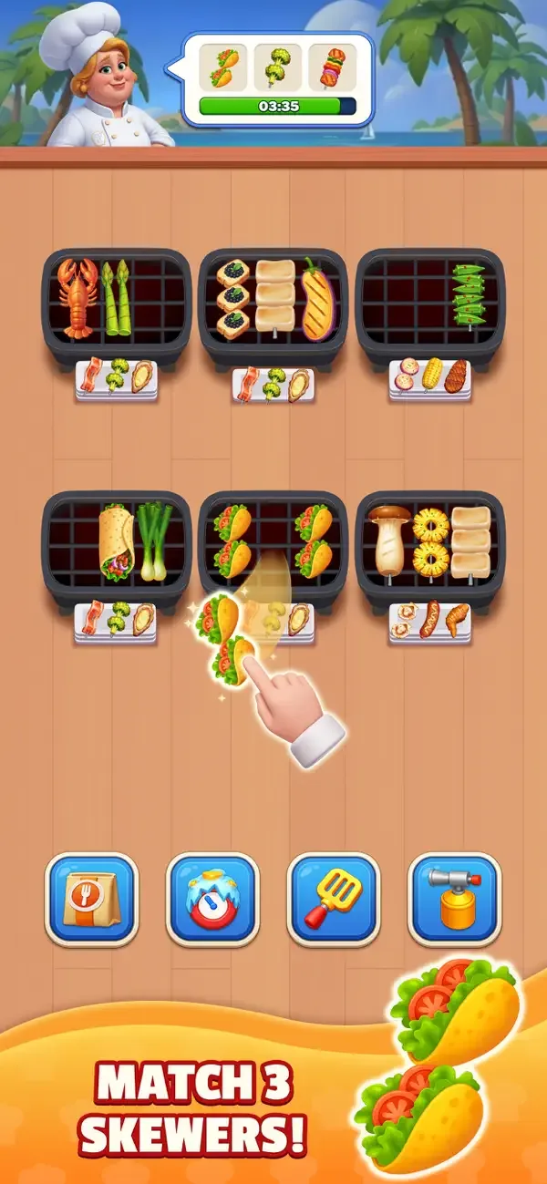 Grill Match - Ordenar Comida screenshot 2