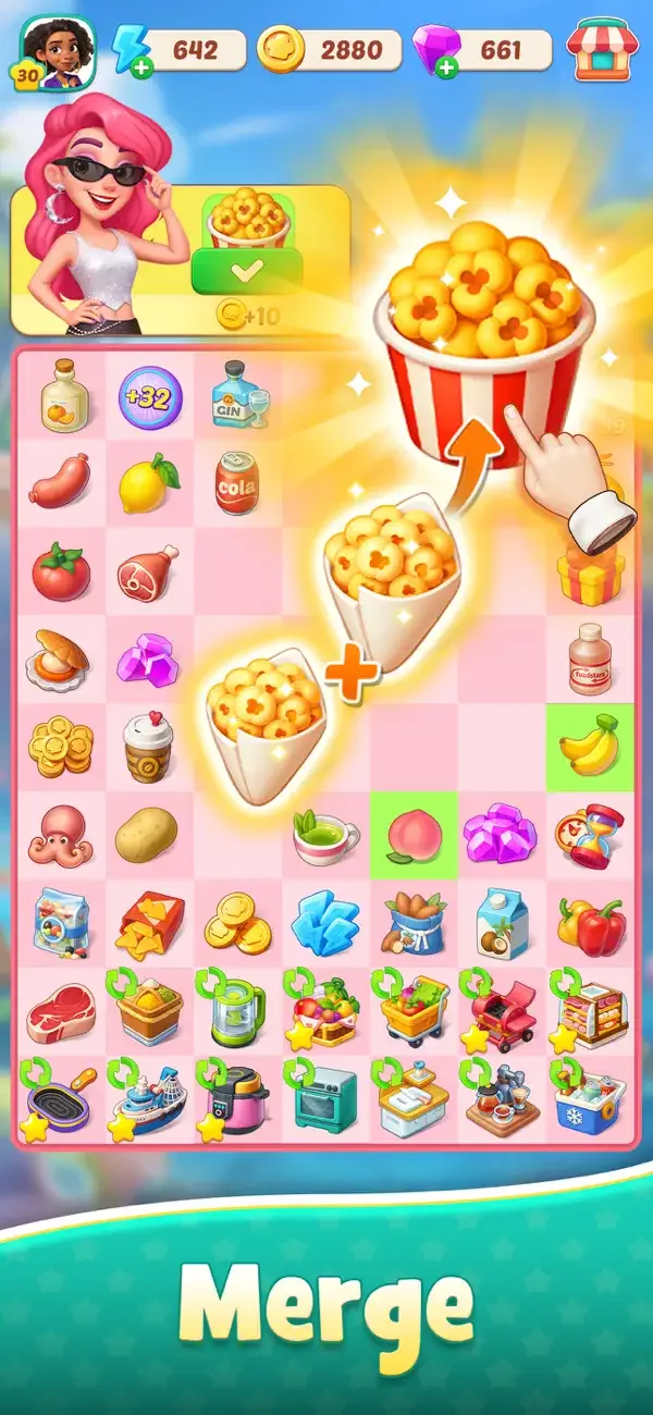 Foodstars: Слияние и Готовка screenshot 2
