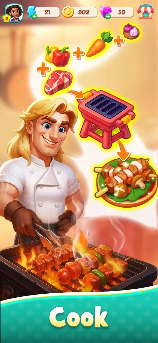 Foodstars: Слияние и Готовка screenshot 3