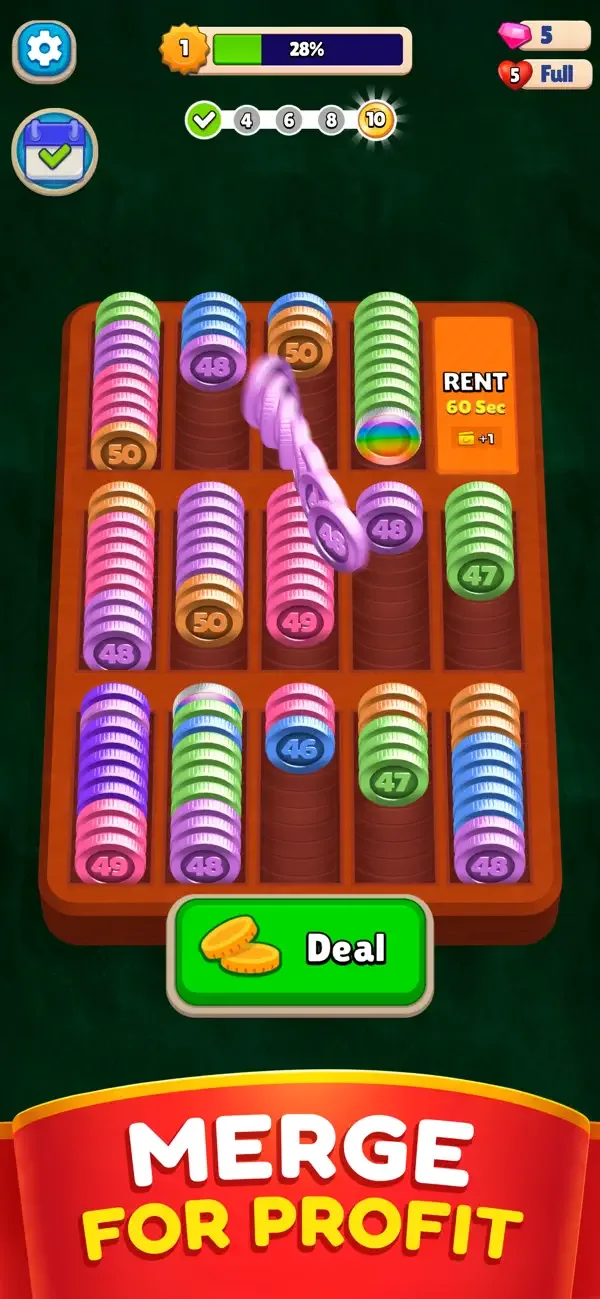 Pocket Sort: Сортировка Монет screenshot 1