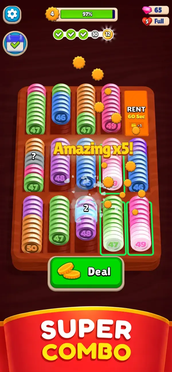 Pocket Sort: Сортировка Монет screenshot 4