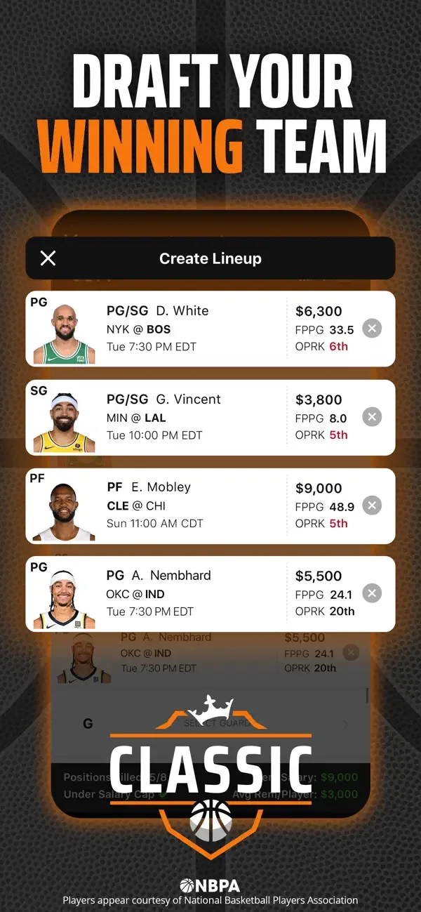 DraftKings Fantasy Sports screenshot 3