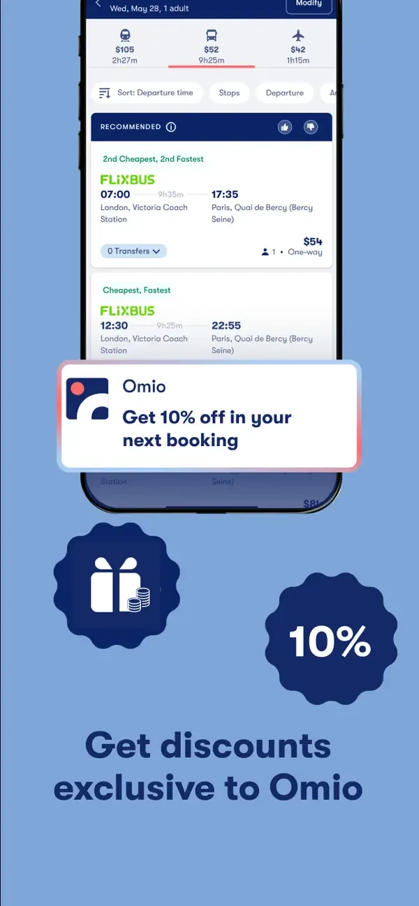 Omio поезд, автобус и самолет screenshot 4