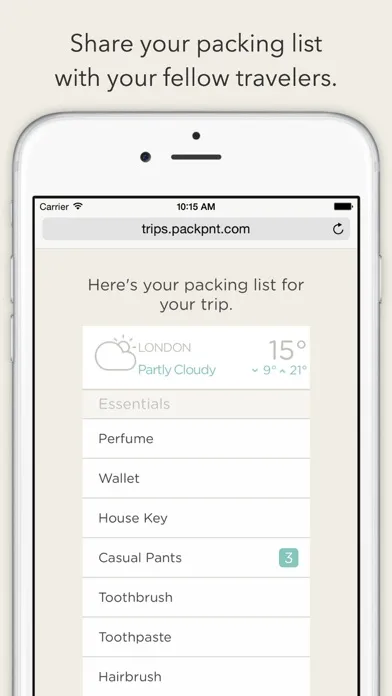 PackPoint, embalaje de viaje screenshot 4