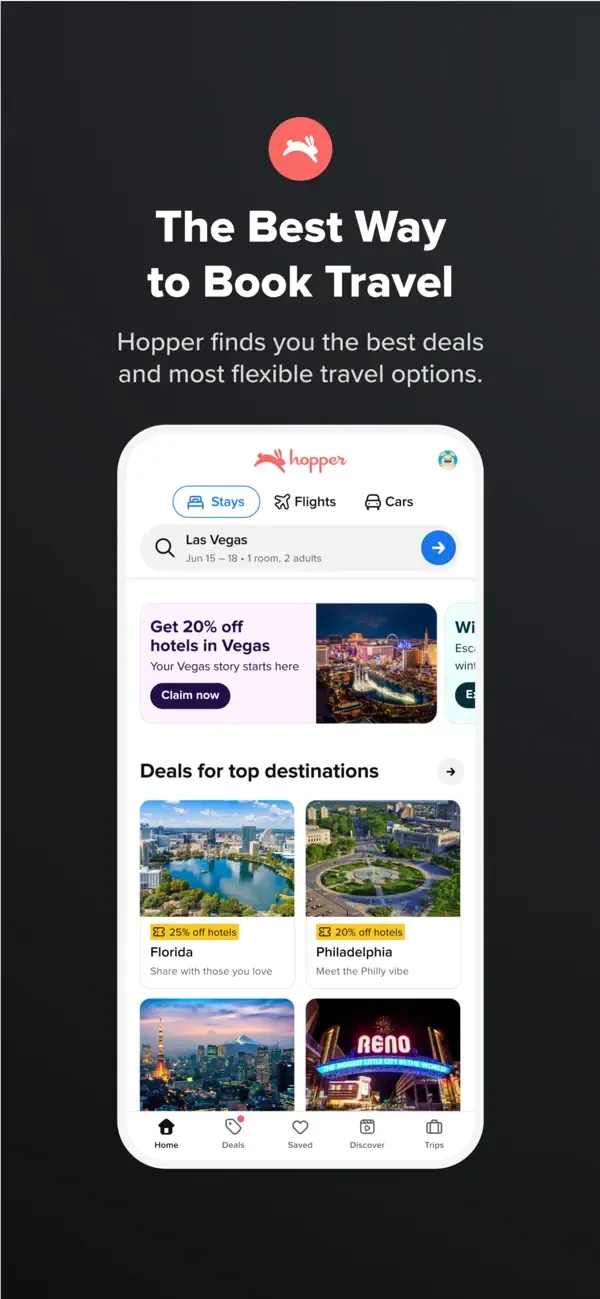 Hopper: Hoteles y Vuelos screenshot 1