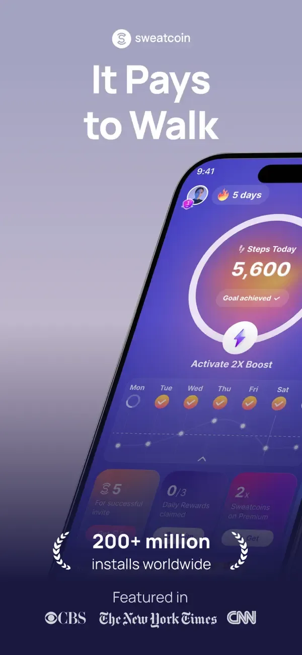 Sweatcoin - Contador de Pasos screenshot 1
