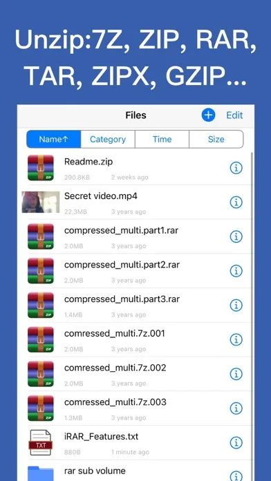 iRAR - открыть файлы архива screenshot 1