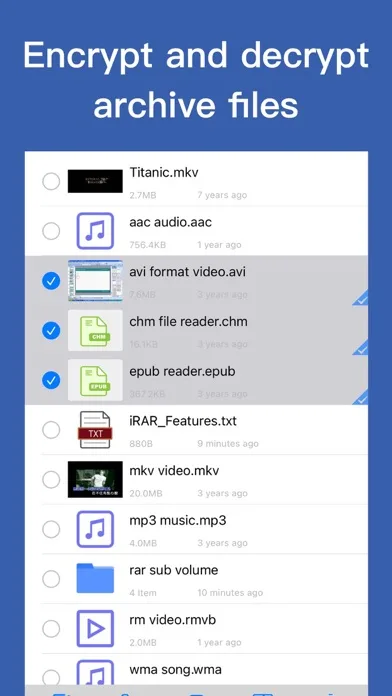 iRAR - открыть файлы архива screenshot 2