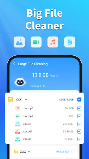 Очистка телефона, скан мусора screenshot 4