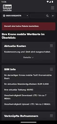Krone mobile Tarif screenshot 5