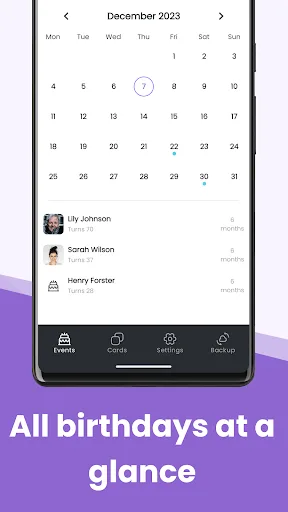 Birthday Calendar & Events screenshot 5
