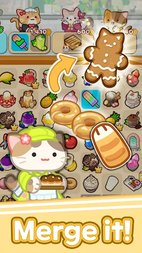 Merge Meow Cafe : Coffee cat screenshot 1