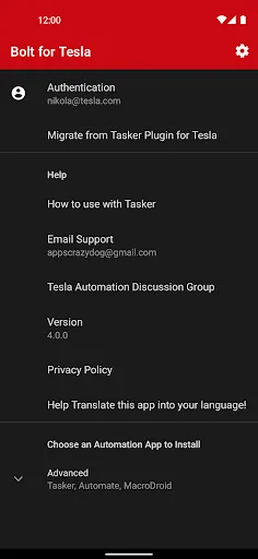 Bolt for Tesla - Tasker Plugin screenshot 1
