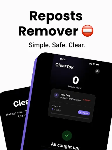 ClearTok: repost remover screenshot 5