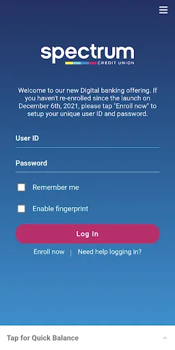 Spectrum Credit Union Mobile screenshot 1