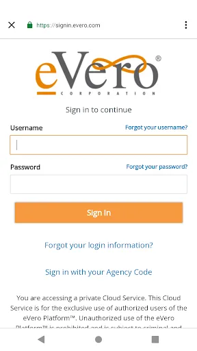 eVeroPortal screenshot 1